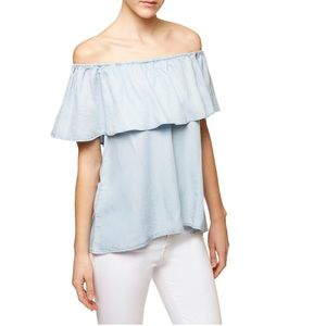 Sanctuary Misha Ruffle Denim Blouse